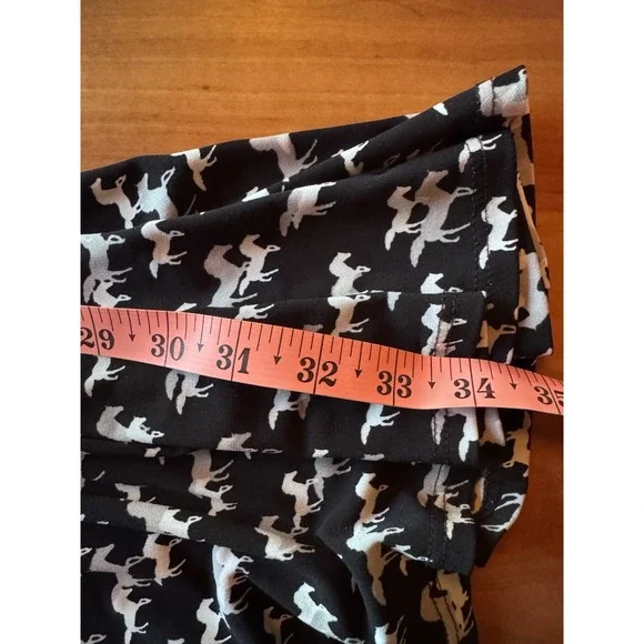 Chase And Wonder Horse Theme Faux Wrap Dress Black White *No Size Tag Smaller - Picture 10 of 10